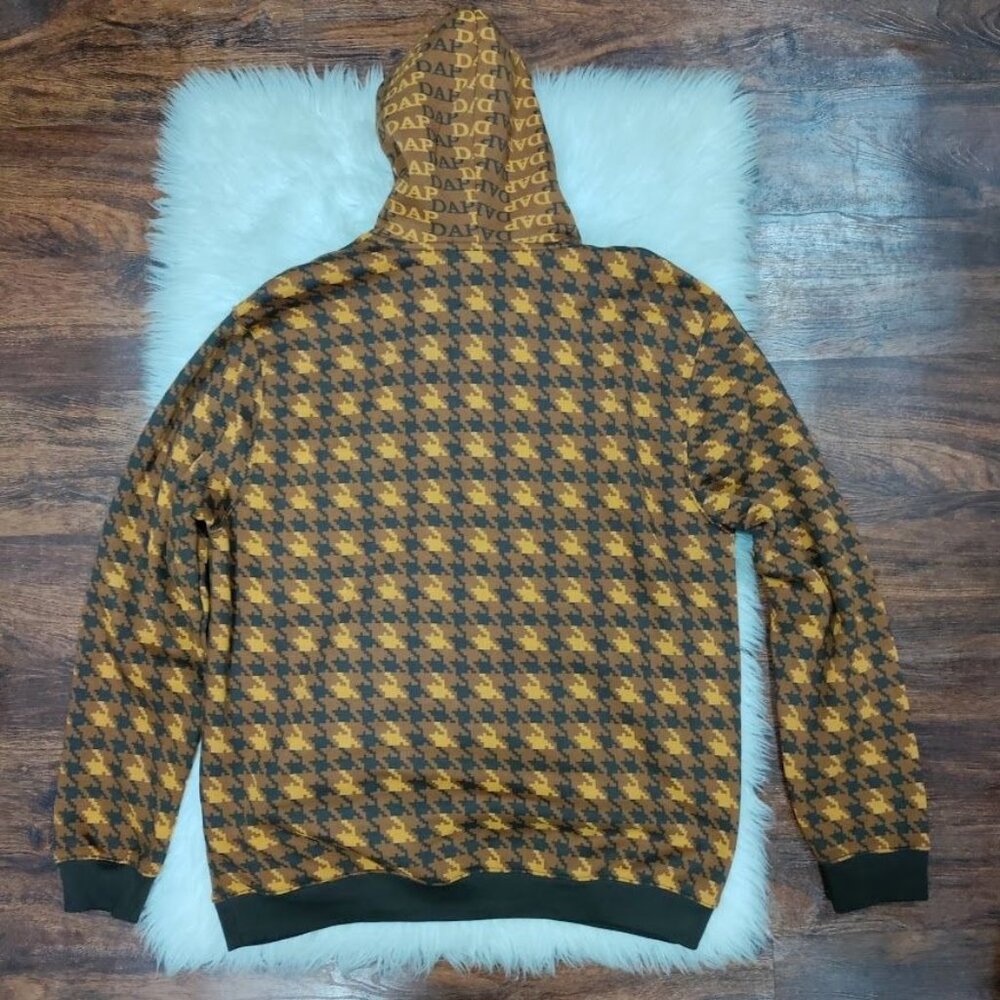 NWT Gap x Dapper Dan DAP GAP Unisex M/L Houndstooth Hoodie & Pant Set Brown/Gold - Picture 5 of 16
